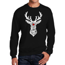 Black XL Men's Word Art Crewneck Sweatshirt - Santa's Reindeer