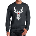 Gray Medium Men's Word Art Crewneck Sweatshirt - Santa's Reindeer