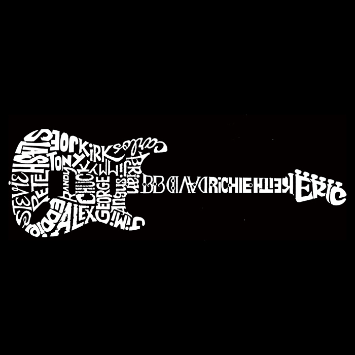 Rock Guitar - Mens Word Art Crewneck Sweatshirt