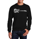 Black XL Rock Guitar - Mens Word Art Crewneck Sweatshirt