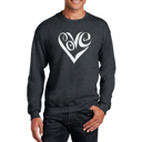 Gray XXXL Script Love Heart - Mens Word Art Crewneck Sweatshirt