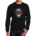 Black XXL Music Notes Skull - Men's Word Art Crewneck Sweatshirt