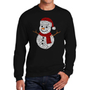 Black XXXL Christmas Snowman - Men's Word Art Crewneck Sweatshirt