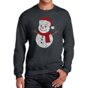 Gray XXXXL Christmas Snowman - Men's Word Art Crewneck Sweatshirt
