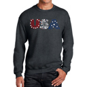 Gray XXL Usa Fireworks - Men's Word Art Crewneck Sweatshirt