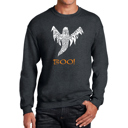 Gray Medium Halloween Ghost - Men's Word Art Crewneck Sweatshirt