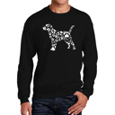 Black Medium Dog Paw Prints - Mens Word Art Crewneck Sweatshirt