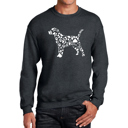 Gray XL Dog Paw Prints - Mens Word Art Crewneck Sweatshirt