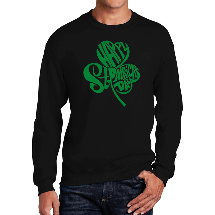 St. Patricks Day Shamrock - Mens Word Art Crewneck Sweatshirt