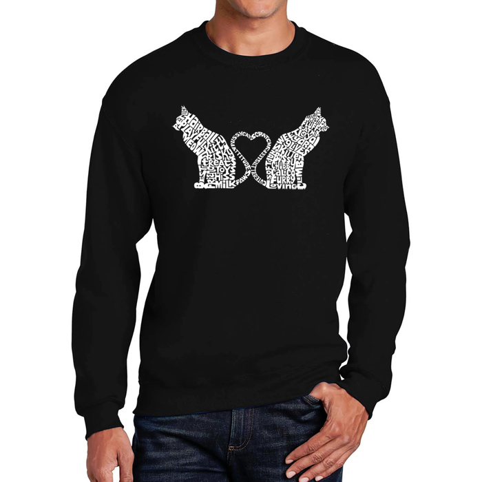 Cat Tail Hearts - Men's Word Art Crewneck Sweatshirt