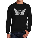 Black Small Cat Tail Hearts - Men's Word Art Crewneck Sweatshirt