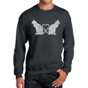 Gray XXXL Cat Tail Hearts - Men's Word Art Crewneck Sweatshirt
