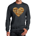 Gray Medium Thanksgiving Heart - Men's Word Art Crewneck Sweatshirt