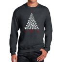 Gray XXXXL Paw Christmas Tree - Men's Word Art Crewneck Sweatshirt