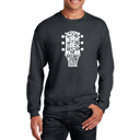 Gray XXXXL Guitar Head Music Genres - Mens Word Art Crewneck Sweatshirt