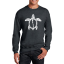 Gray Medium Honu Turtle - Hawaiian Islands - Mens Word Art Crewneck Sweatshirt