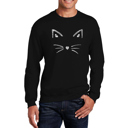Black XL Whiskers - Mens Word Art Crewneck Sweatshirt