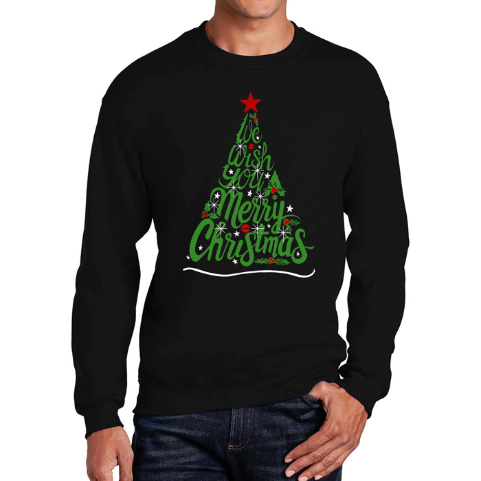 We Wish You A Merry Christmas - Men's Word Art Crewneck Sweatshirt