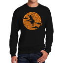 Black XXXL Men's Word Art Crewneck Sweatshirt - Spooky Witch