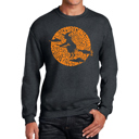 Gray Small Men's Word Art Crewneck Sweatshirt - Spooky Witch