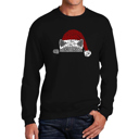 Black XXXL Christmas Peeking Cat - Men's Word Art Crewneck Sweatshirt