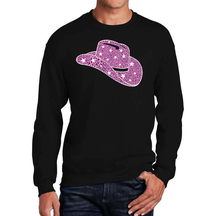 Cowgirl Hat - Men's Word Art Crewneck Sweatshirt