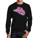 Black Large Cowgirl Hat - Men's Word Art Crewneck Sweatshirt