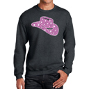 Gray XXL Cowgirl Hat - Men's Word Art Crewneck Sweatshirt