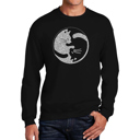 Black Medium Yin Yang Cat - Mens Word Art Crewneck Sweatshirt