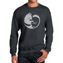Gray XXL Yin Yang Cat - Mens Word Art Crewneck Sweatshirt