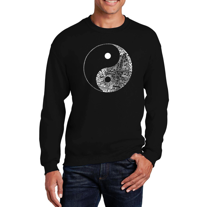 Yin Yang - Mens Word Art Crewneck Sweatshirt