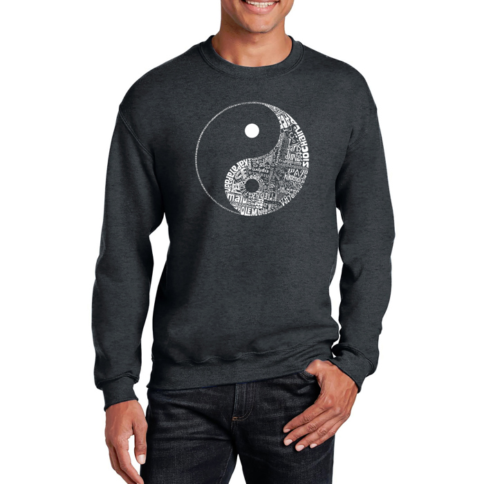 Yin Yang - Mens Word Art Crewneck Sweatshirt