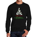  Meowy Christmas Tree - Men's Word Art Crewneck Sweatshirt