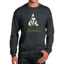 Gray Medium Meowy Christmas Tree - Men's Word Art Crewneck Sweatshirt
