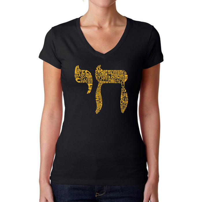 Chai - Women's Word Art V-Neck T-Shirt