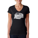 Black XXL Women's Word Art V-Neck T-Shirt - THE 70'S