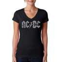  Women's Word Art V-Neck T-Shirt - ACDC