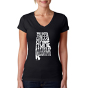 Black XXL Women's Word Art V-Neck T-Shirt - Sweet Home Alabama