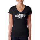 Black XXL Women's Word Art V-Neck T-Shirt - ALOHA
