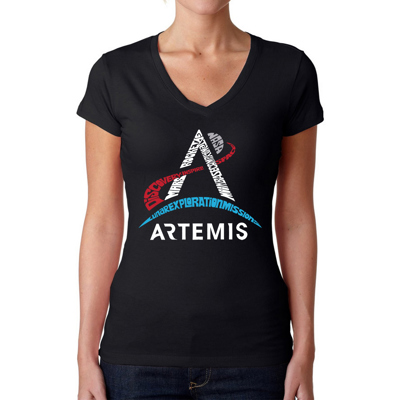NASA Artemis Logo - Women's Word Art V-Neck T-Shirt
