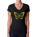  Women's Word Art V-Neck T-Shirt - Butterfly