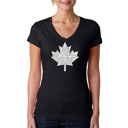  Women's Word Art V-Neck T-Shirt - CANADIAN NATIONAL ANTHEM