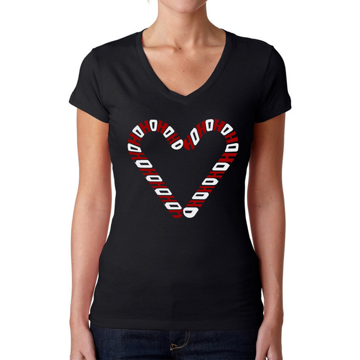Candy Canes - Women's Word Art V-Neck T-Shirt