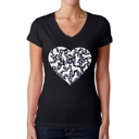  Dog Heart - Women's Word Art V-Neck T-Shirt