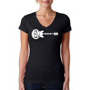 Black Large Women's Word Art V-Neck T-Shirt - COME TOGETHER