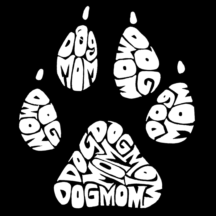 Women's Word Art V-Neck T-Shirt - Dog Mom