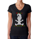 Black X-Small Christmas Elf - Women's Word Art V-Neck T-Shirt