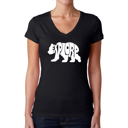 Black XL Explore - Women's Word Art V-Neck T-Shirt
