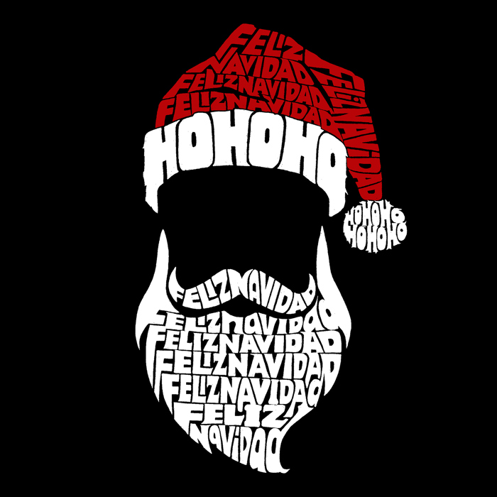 Feliz Navidad Santa Claus - Women's Word Art V-Neck T-Shirt