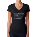 Black X-Small Women's Word Art V-Neck T-Shirt - Glory Hallelujah Flag